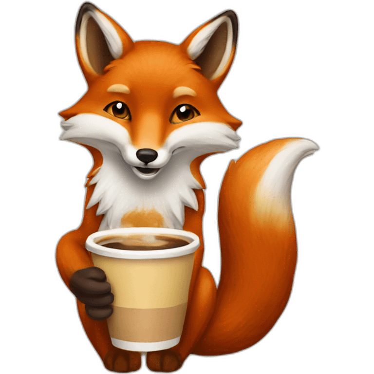 fox drinking coffee emoji