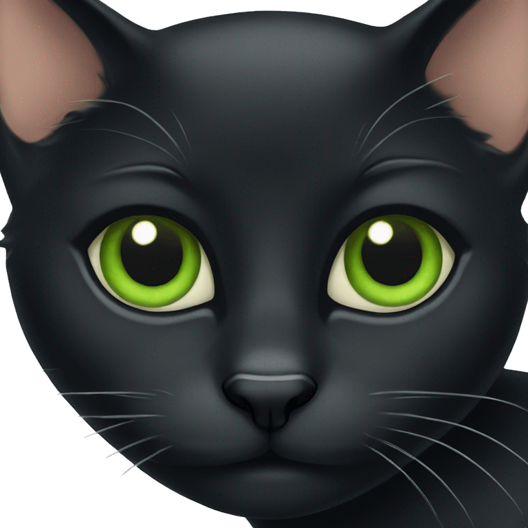 Black cat with green eyes emoji