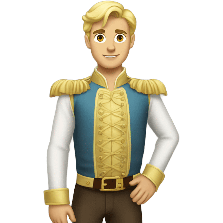 A blonde handsome Prince Charming standing up  emoji