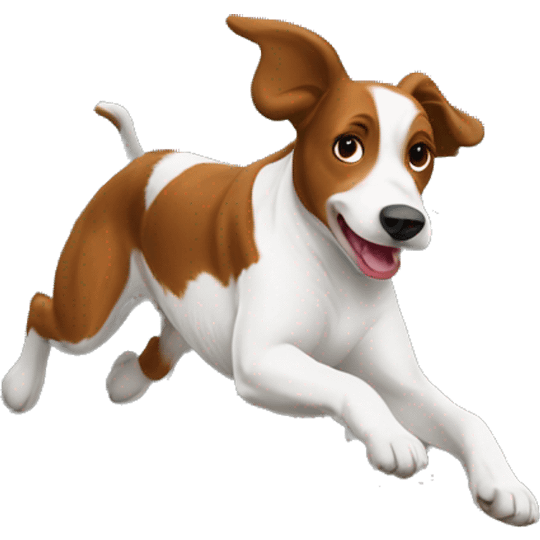 brittany dog agility jumping over bar jump emoji