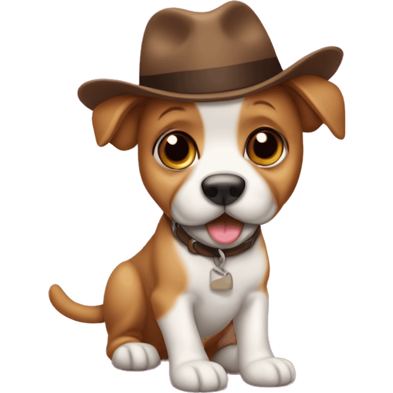 Cachorro salsicha com chapeu de aniversario emoji