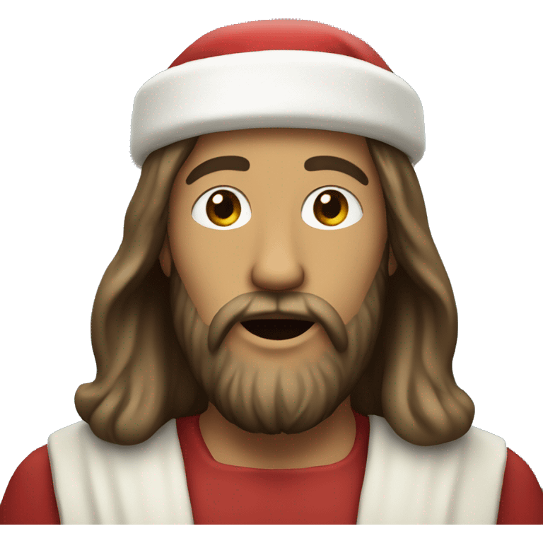 Jesus with a Santa hat  emoji