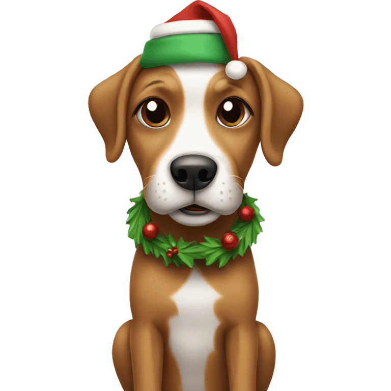 Christmas dog emoji