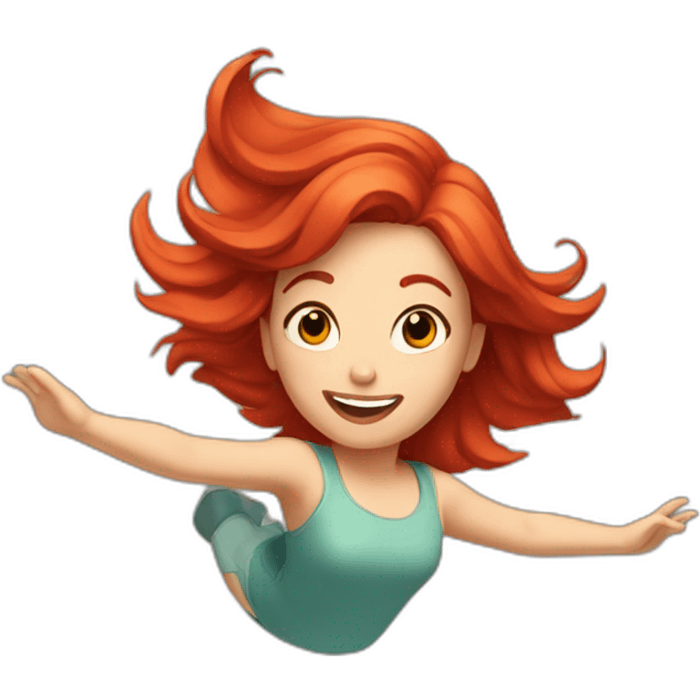 flying girl with red hair emoji