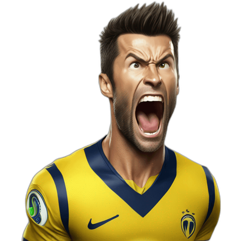 wolverine yelling SIUU as Cristiano ronaldo emoji