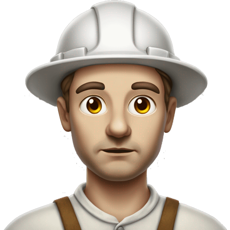 Photorealistic serious white skin Factory worker XVII century emoji