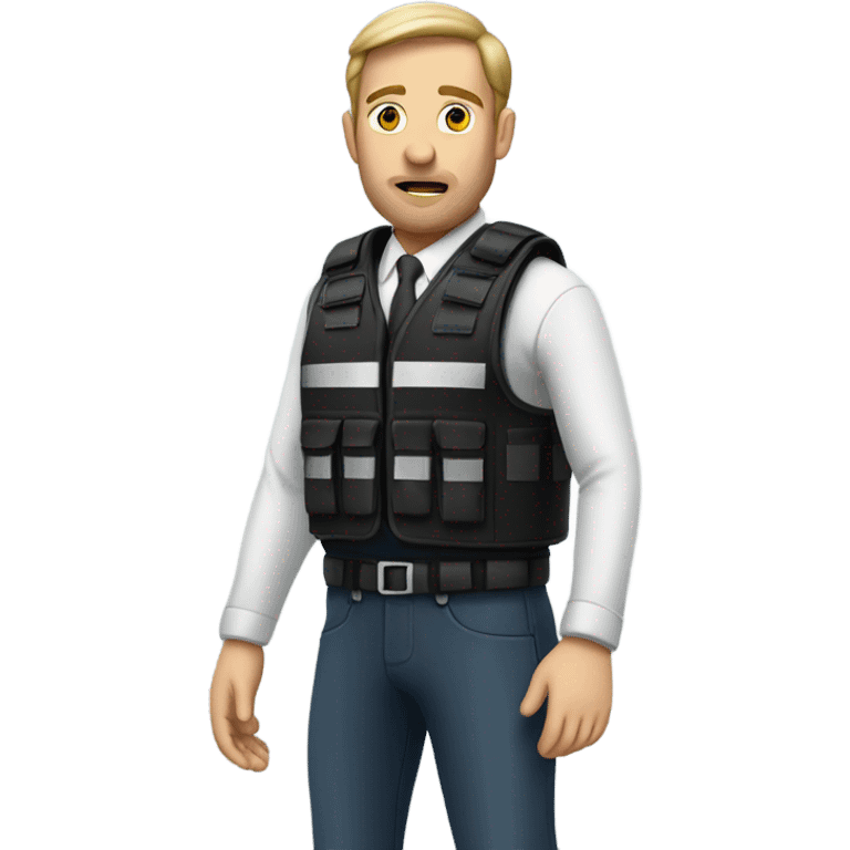 man standing with stab vest  emoji