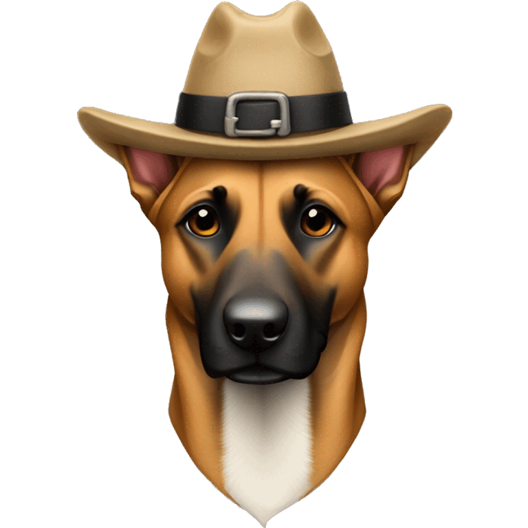 Belgian Malinois wearing a pilgrim hat emoji