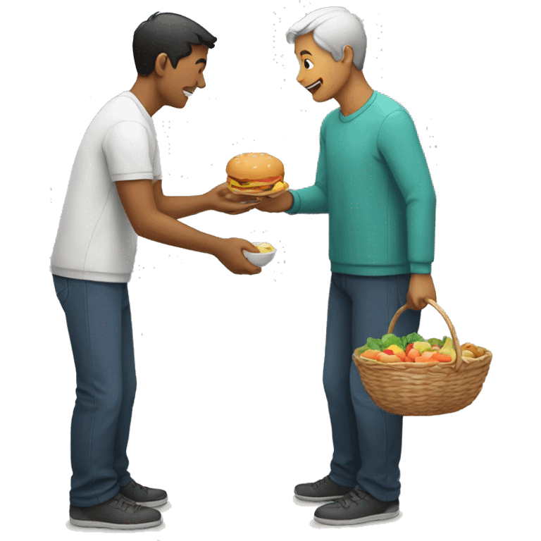 Person giving food to another person emoji