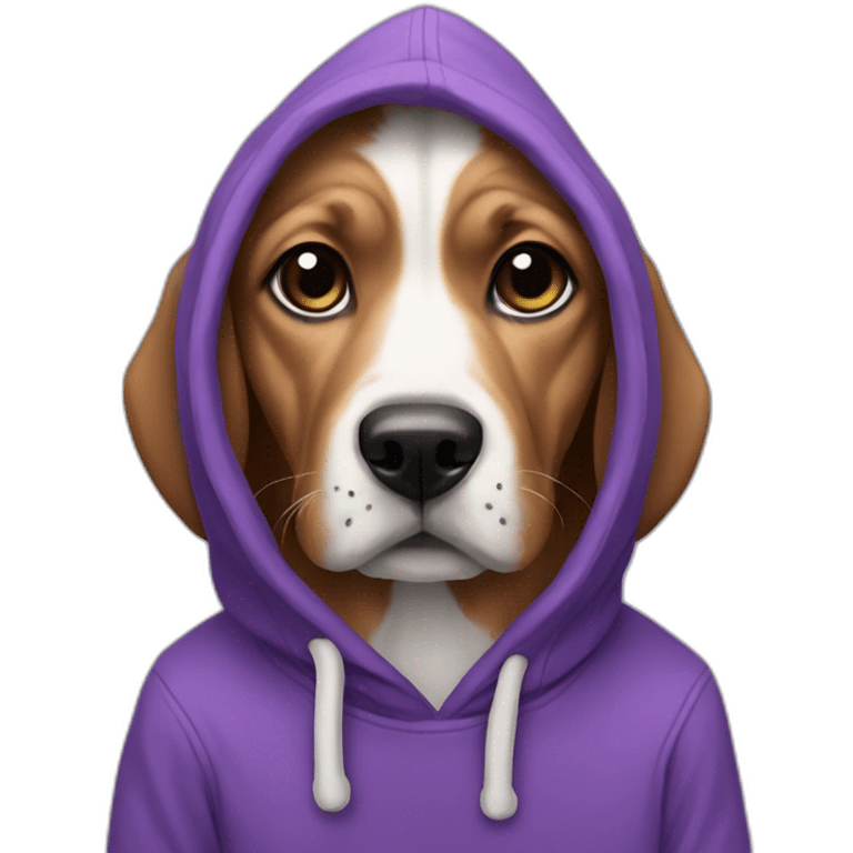 dog with purple hoodie emoji