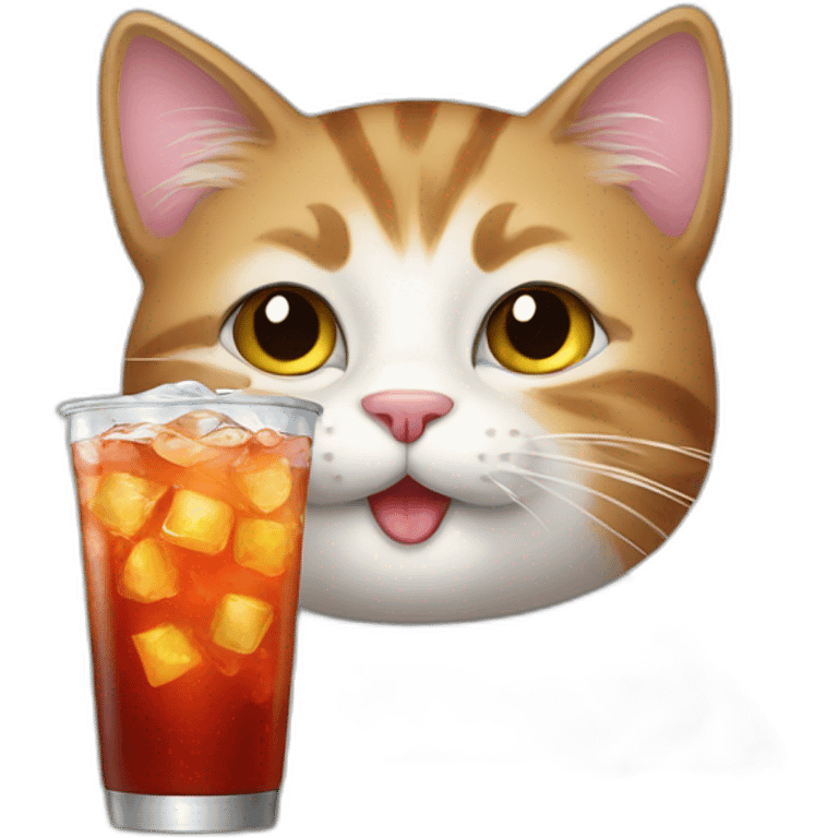 Cat drinking soda emoji