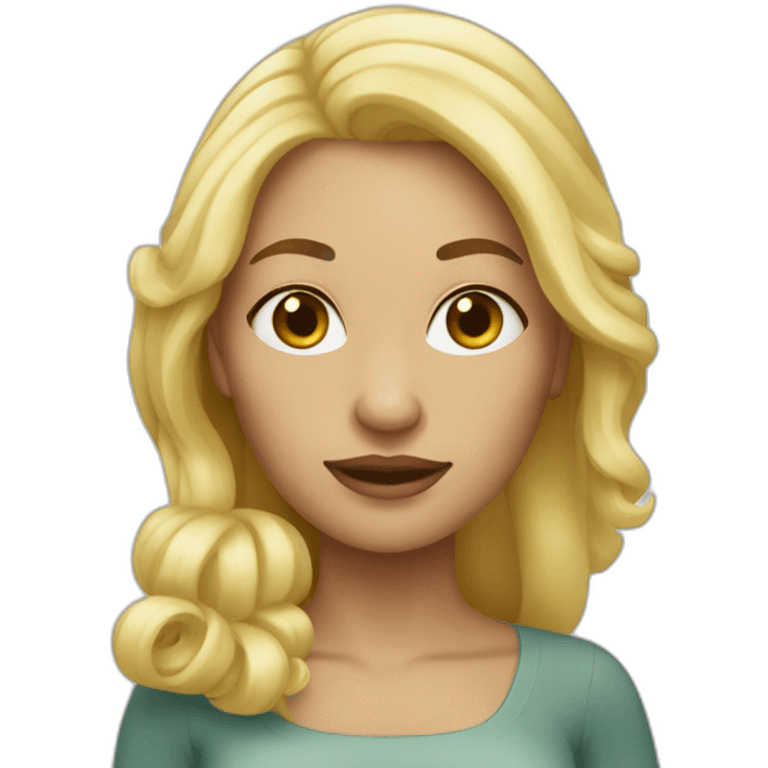 poulpe woman blond hair emoji