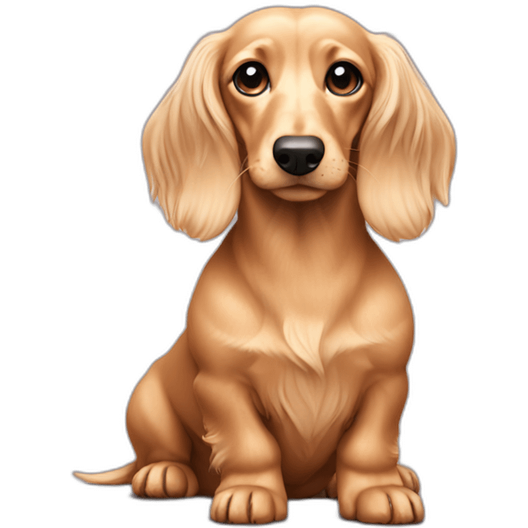 Dachshund cream long haired emoji