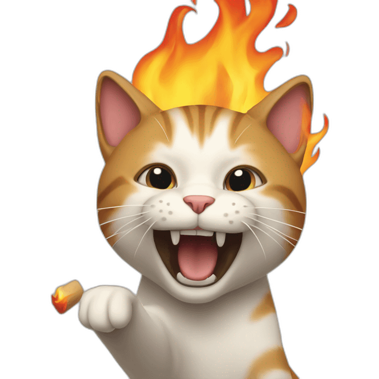 cat throwing fire emoji