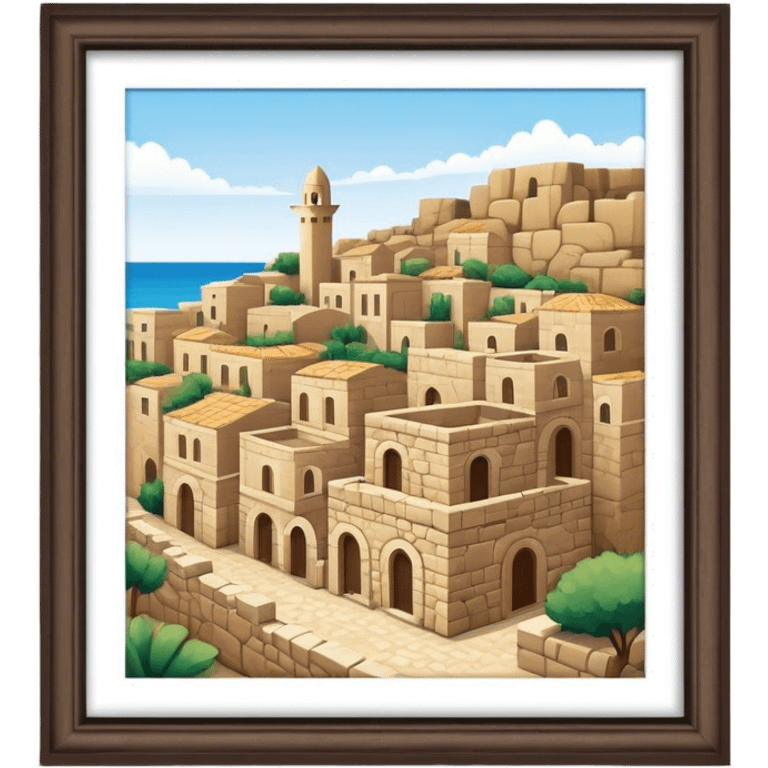 Byblos Old City Landmark Emoji – Portraying the historic stone houses, narrow streets, and Phoenician ruins. emoji