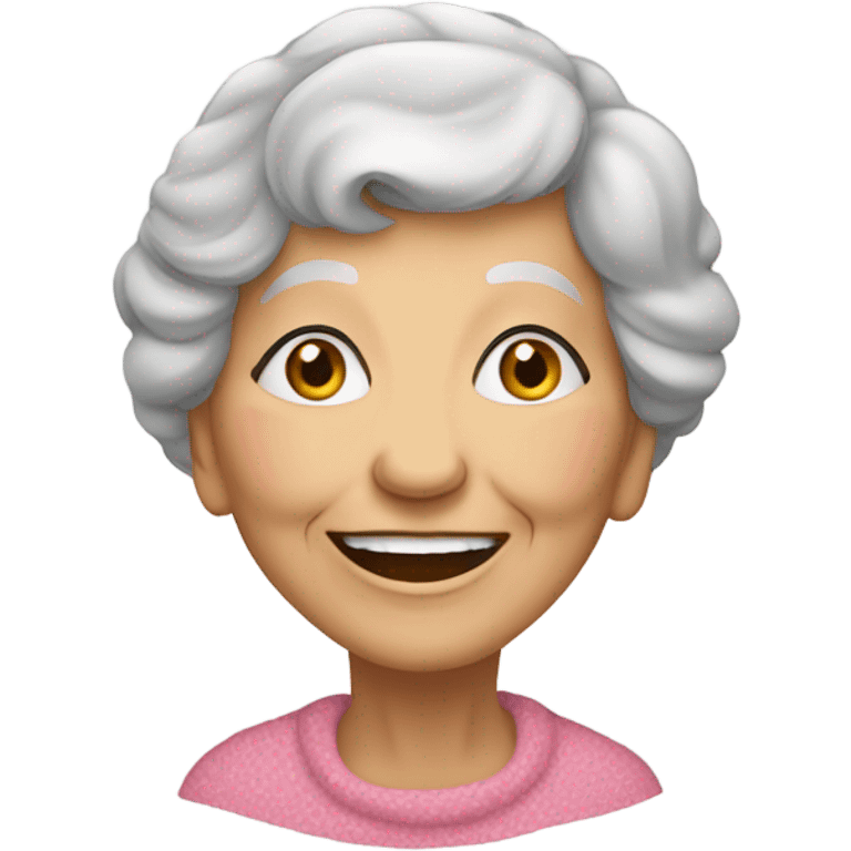 Old lady kiss emoji