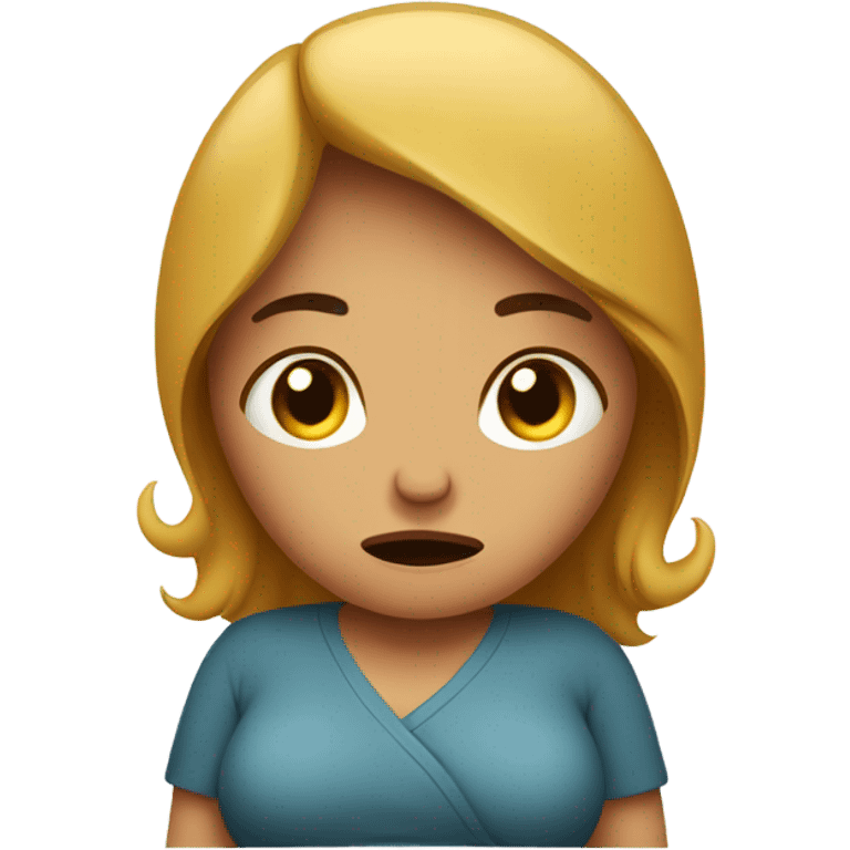 pregnant woman unhappy emoji