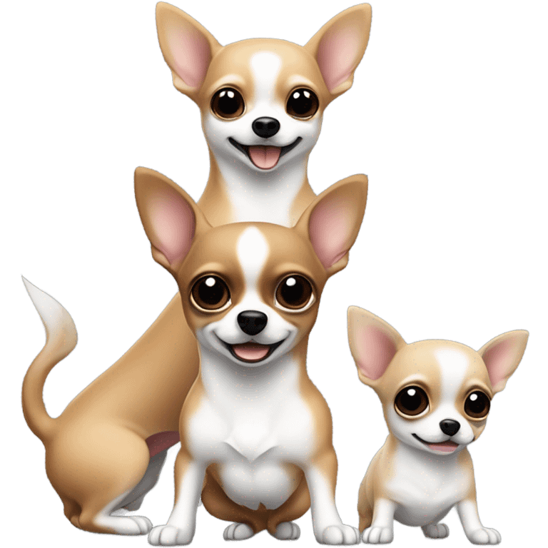 three chihuahuas playing emoji