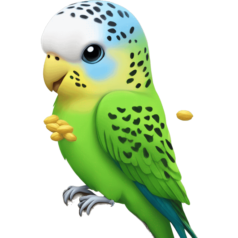 budgie eating seeds emoji