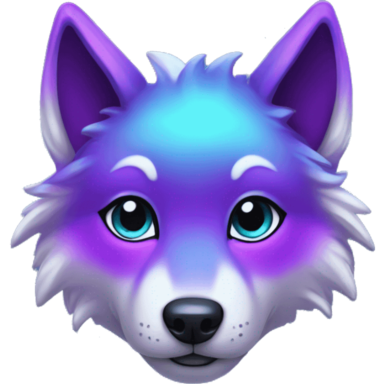 kawaii shiny nebula wolf emoji