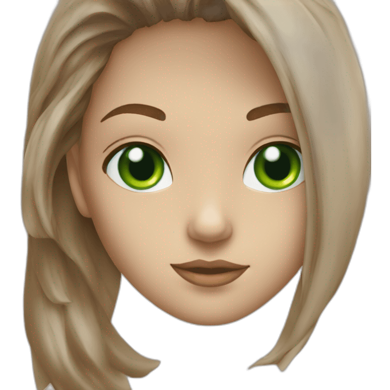 Golf swing beautiful girl head brown with a green eyes in the beach  emoji