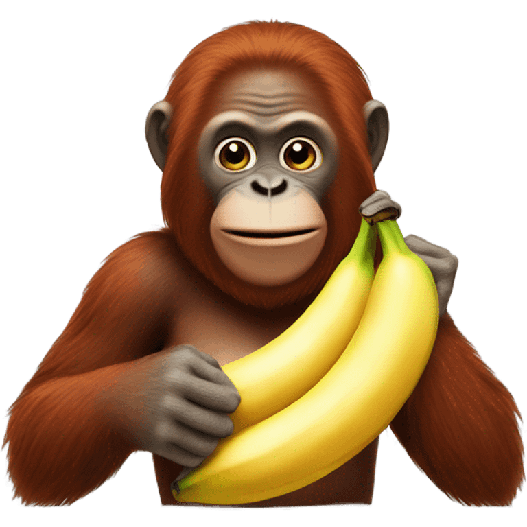 orangutan holding a banana emoji