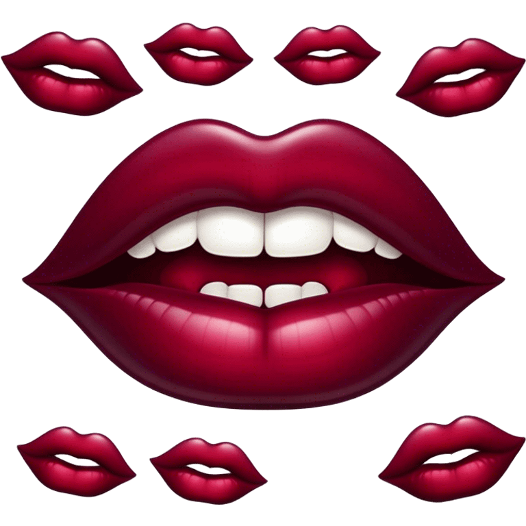 Burgundy vampire lips emoji