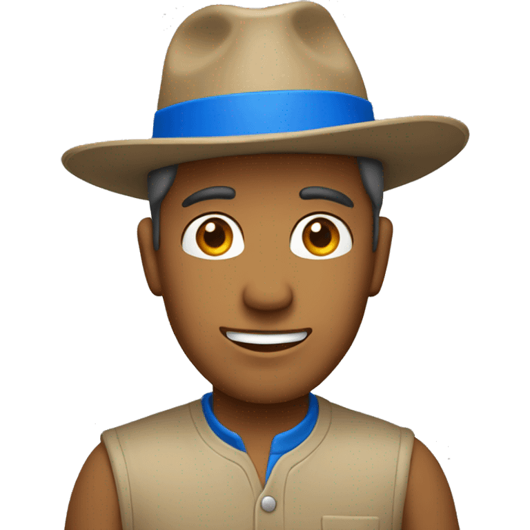 Tan man wearing blue hat emoji