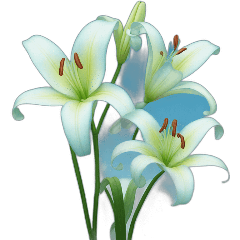 Color Blue sky Lily flowers emoji