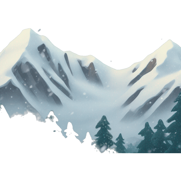 Mountains while snowing  emoji