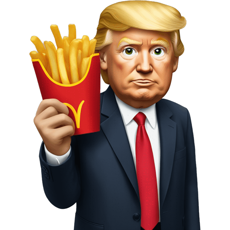 Trump holding McDonald’s French fries emoji