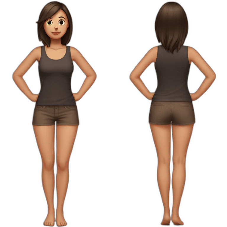 Une femme brune avec des grosses jambes emoji