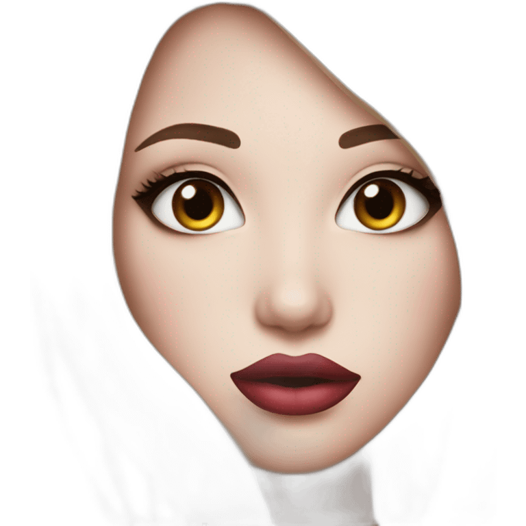 Girl with big lips and makeup emoji