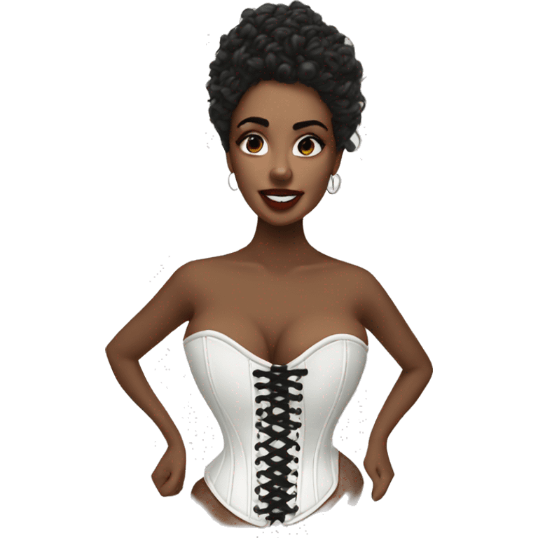 Women lace up boned white corset emoji