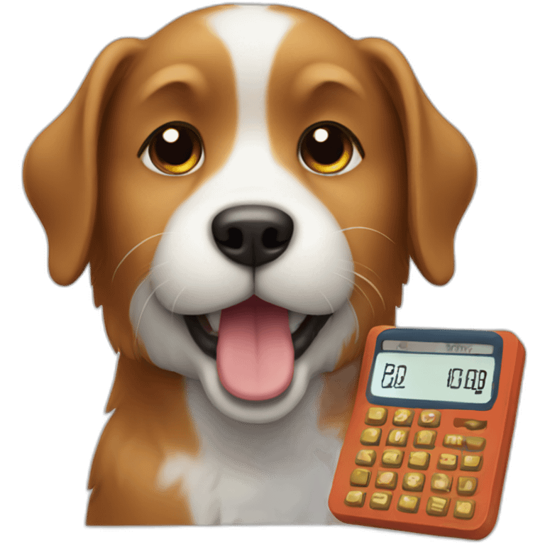 dog using calculator emoji