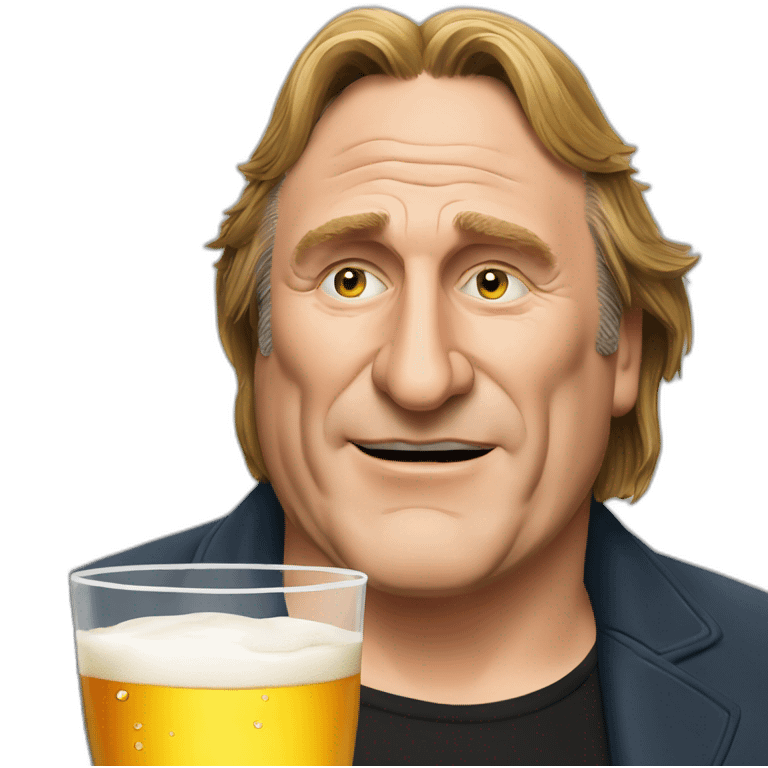 Gérard Depardieu drink beer emoji