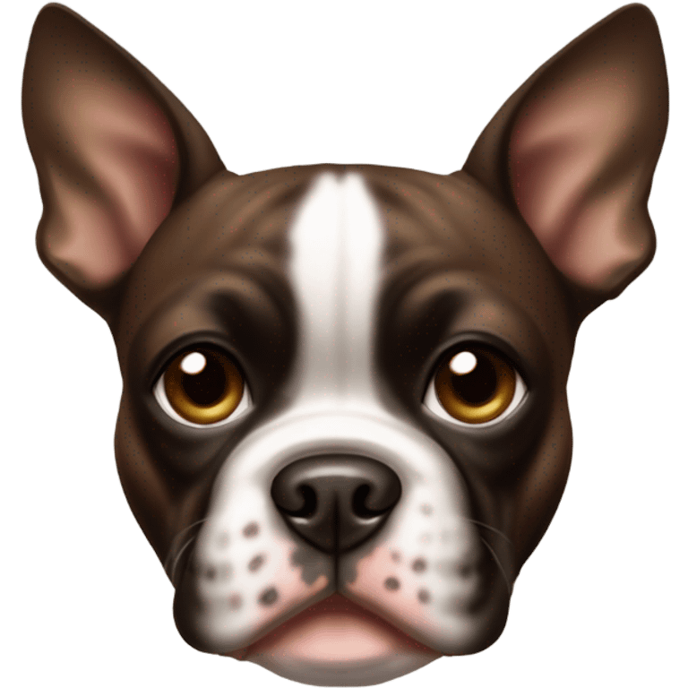 Brown brindle Boston terrier emoji