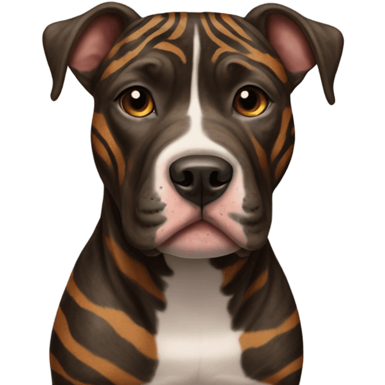 pitbull terrier dark brindle tiger stripes emoji