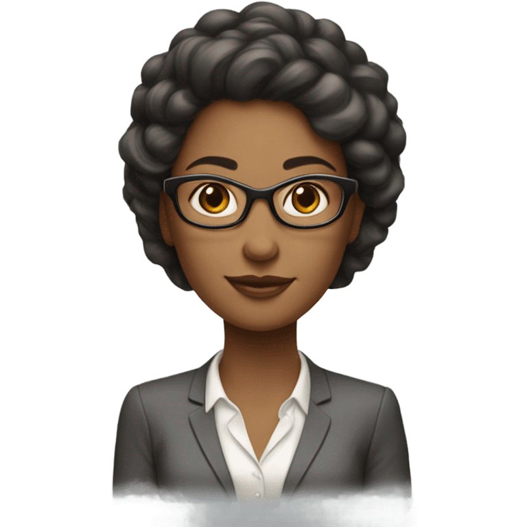 woman typically has a clean, professional style with simple, natural hair and minimal makeup. She wears smart-casual outfits, often pairing comfort with elegance, and accessorizes with a watch or glasses, reflecting modern practicality. emoji