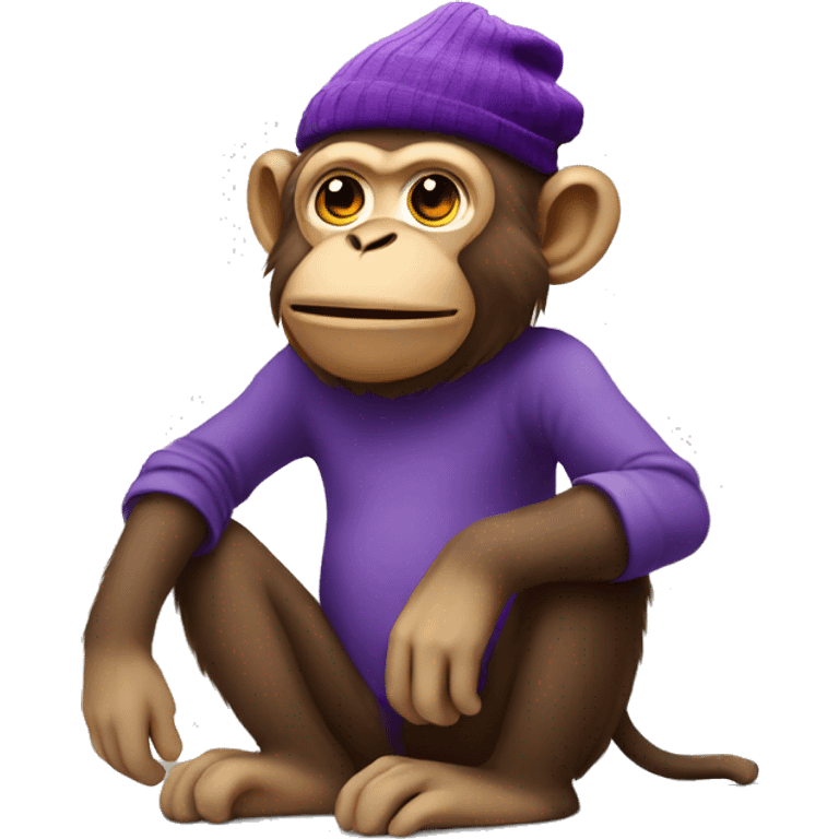 monkey wearing purple hat emoji