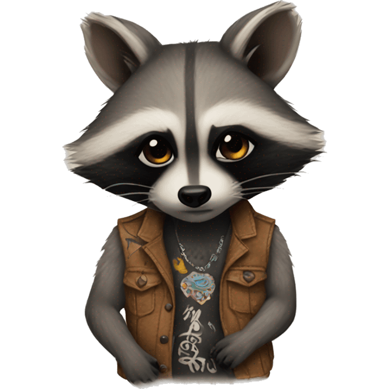 Raccoon with tattoos  emoji