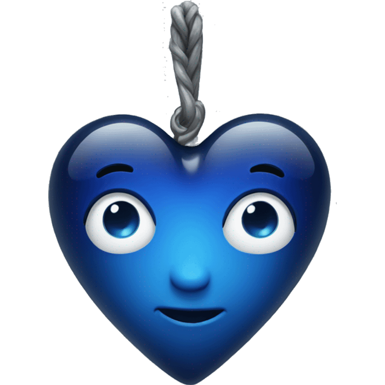 Dark blue glass heart  emoji