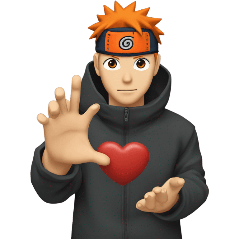 Naruto mit Herz in der Hand emoji