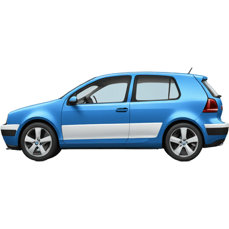 A blue Volkswagen golf 5 emoji