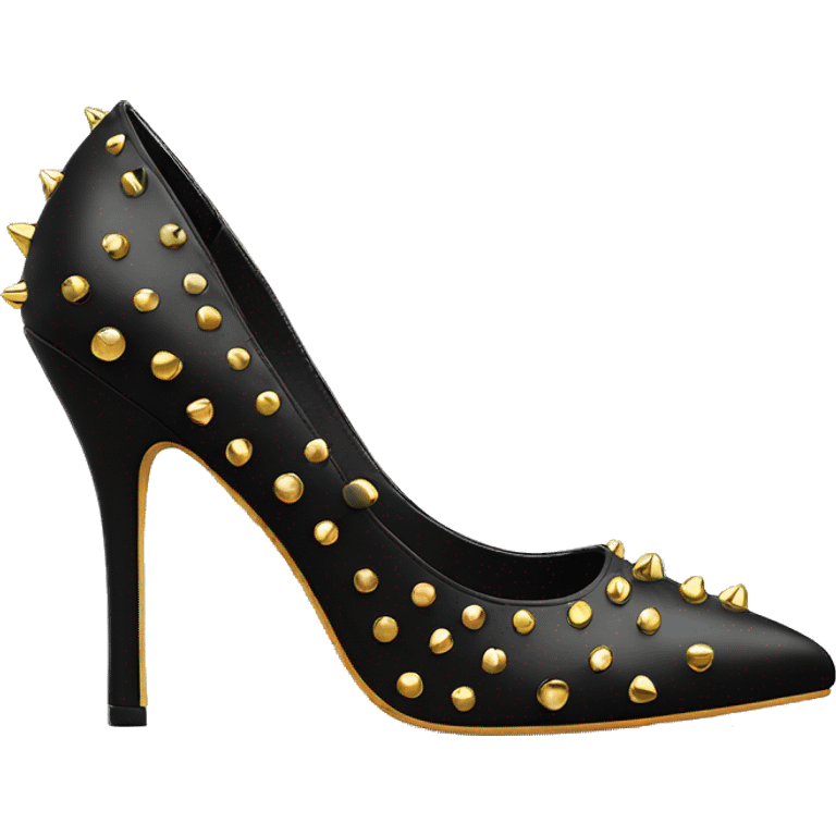 Black sting rivet court heels emoji