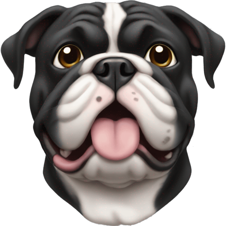 Black English bulldog emoji