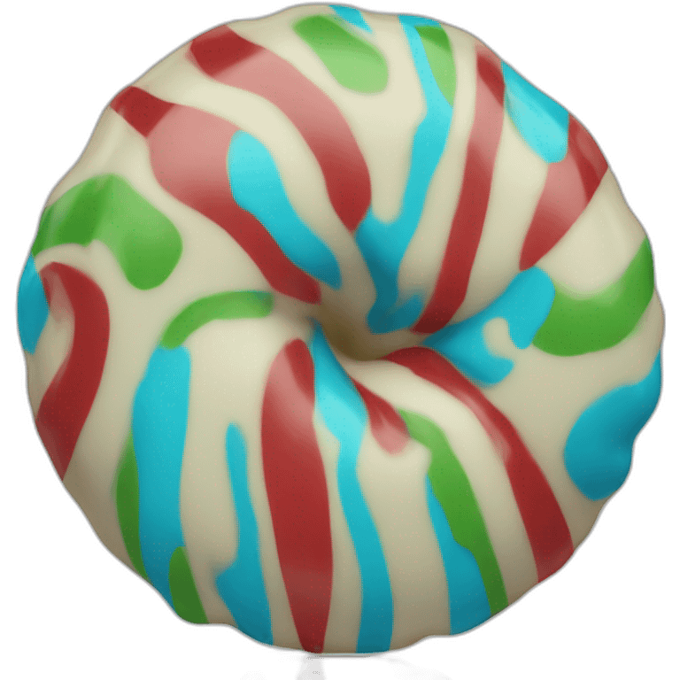 candy with blue red and green stripes  emoji