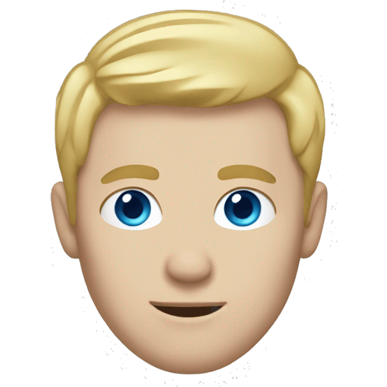 White man with blonde hair, blue eyes,  emoji