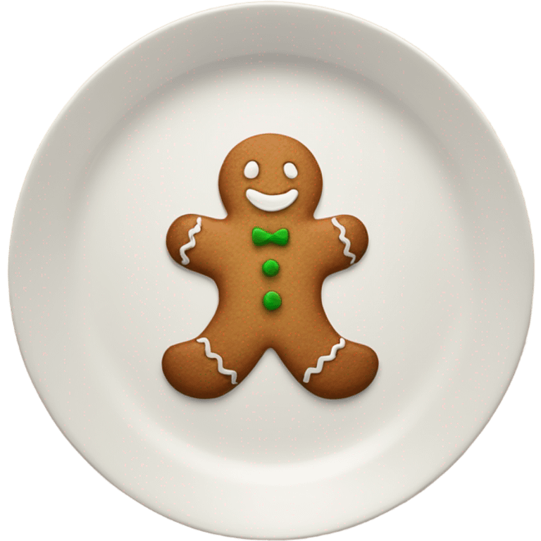 plate with gingerbread man on top emoji