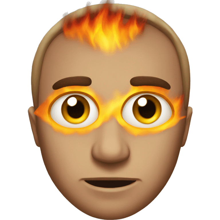 Emoji with fire in the eyes emoji